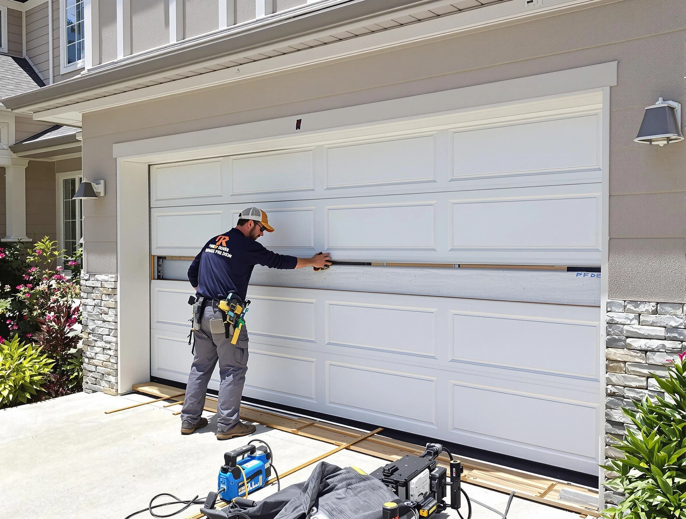 Washington Terrace Garage Door Repair team performing complete garage door replacement at Washington Terrace residence