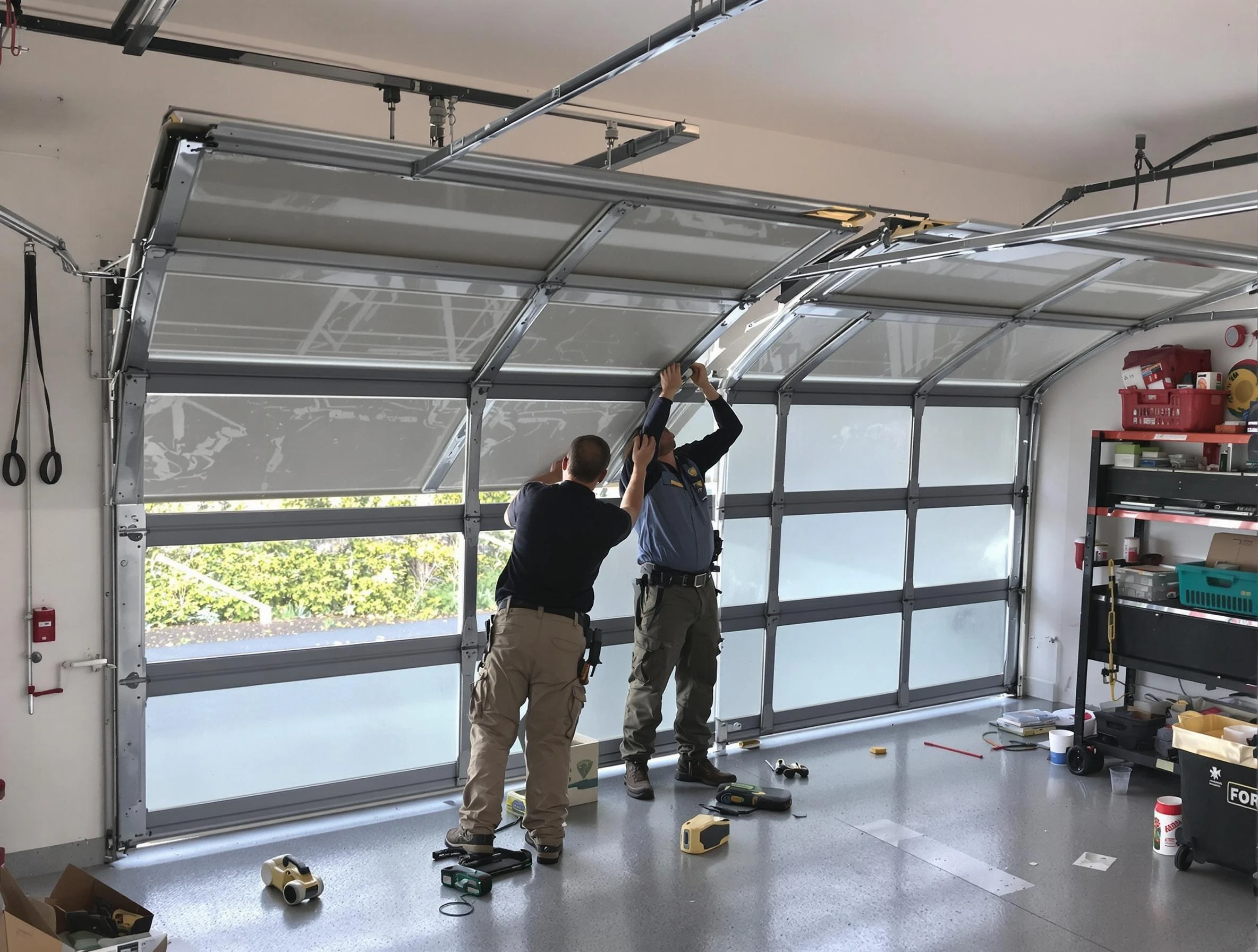 Washington Terrace Garage Door Repair expert performing precise panel replacement on Washington Terrace garage door